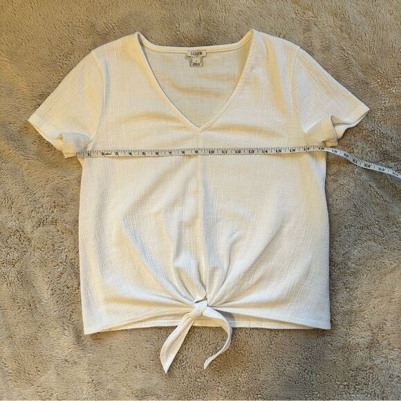 J. Crew Factory Textured V-neck tie-front shirt - Picture 6 of 7